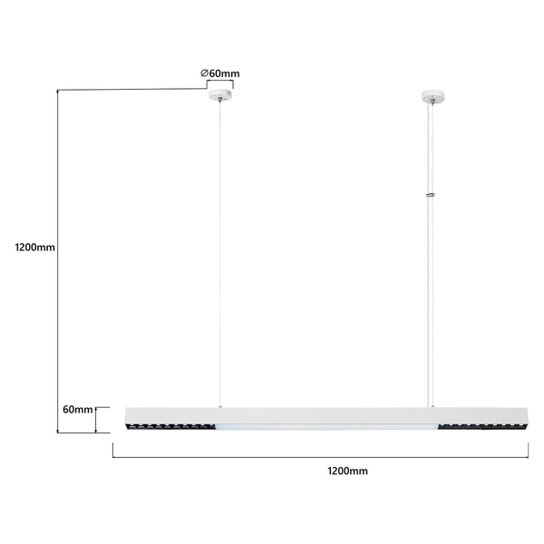 Lampa zwisająca Cali LP-1301/1P L WH Smart LED 47W 3000-6000K biała
