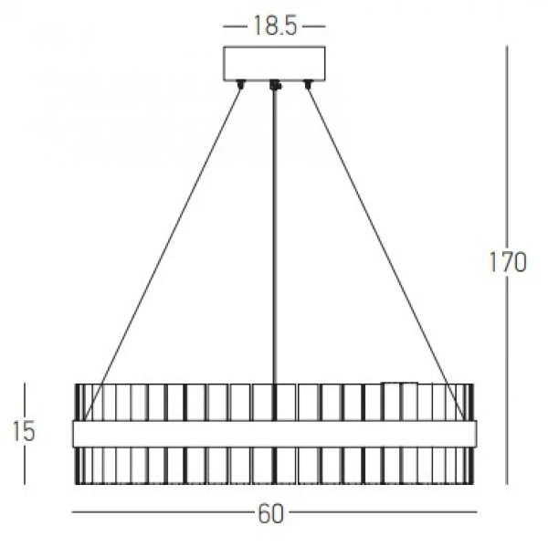 Żyrandol z kryształkami 22039 LED 56W 3000K ring okrągły złoty