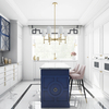 Modernistyczna LAMPA wisząca DENVER P06970BR-WH Cosmolight abażurowy żyrandol na łańcuchu złoty