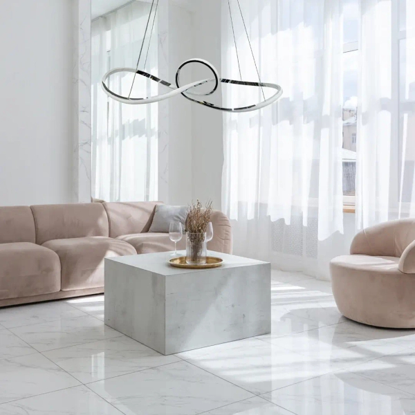 Designerski żyrandol MARCO CHROME ML8117 LED 42W 4000K do jadalni chrom