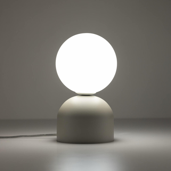 Lampka nocna Miki 16038 do pokoju dziecięcego kula bańka biała beżowa