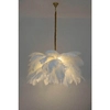 Lampa wisząca Tiffany MSE1501100525 strusie pióra białe złote
