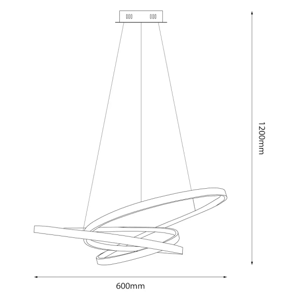 Lampa wisząca ringi EMPOLI ML1573 LED 55W 4000K czarne