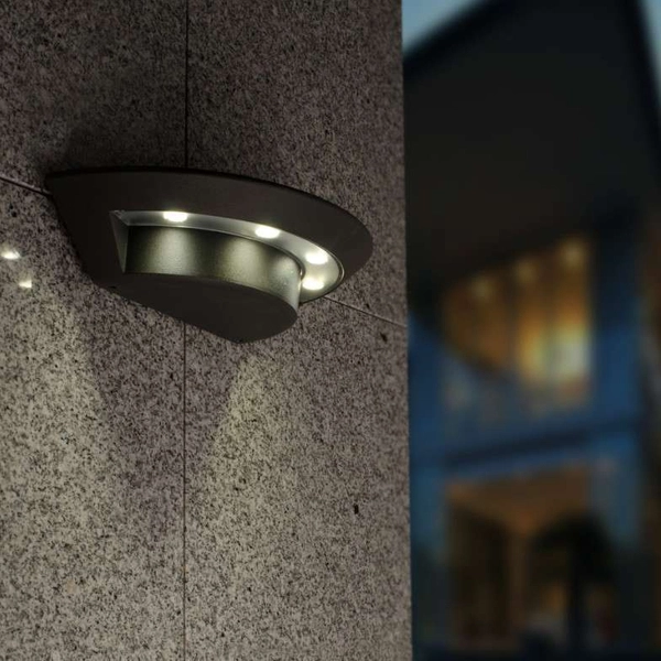 Zewnętrzna LAMPA ścienna GHOST 5188003118 Lutec metalowa OPRAWA kinkiet LED 7W 4000K ogrodowa IP54 szara