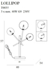 Lampa stołowa LOLLIPOP T0035 pręty szklane kule balls mosiądz przezroczyste