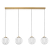 Wisząca lampa na belce HUALMAY LE44833 LED 25W 3000K bubbles przezroczysta złota