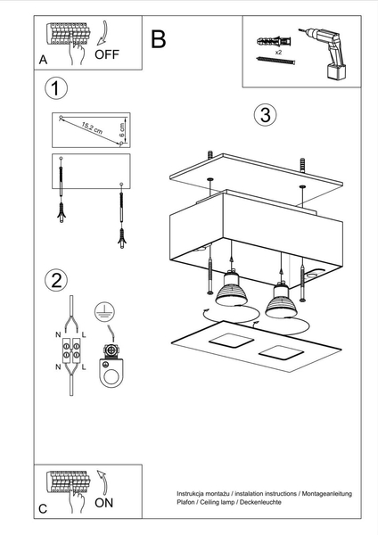 Downlight LAMPA sufitowa SL.0071 prostokątna OPRAWA metalowa czarna