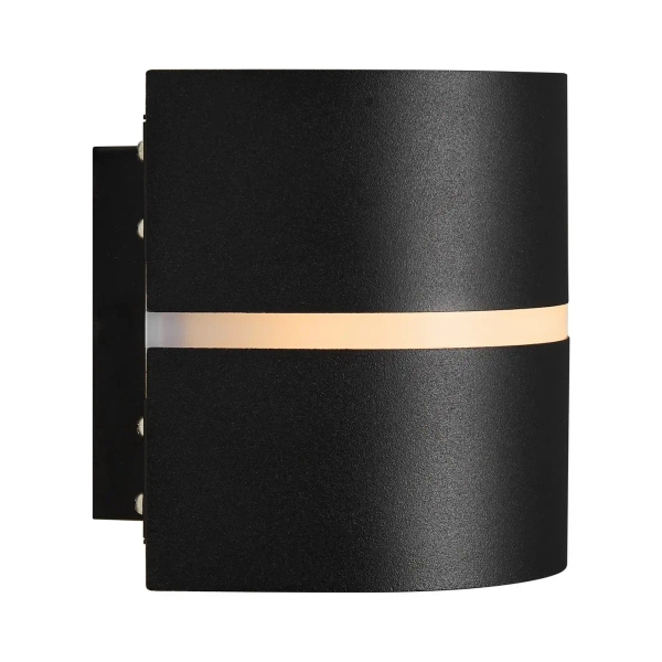Półokrągła lampa ścienna Sibelis 2418311003 zewnętrzna IP44 czarna