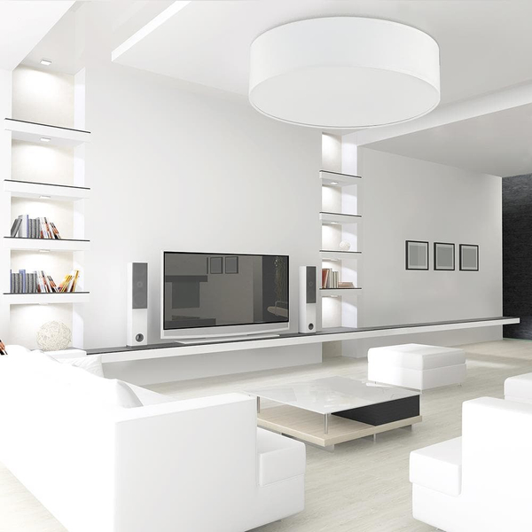 Kuchenna lampa sufitowa Rondo 3331 TK Lighting okrągła z tkaniny biała