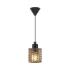 Wisząca lampa nad stół tuba HOLLYWOOD 46483027 szklana bursztynowy czarny