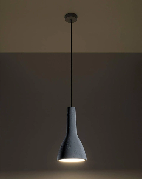 Betonowa LAMPA wisząca SL.0280 zwis OPRAWA kropla łezka szara