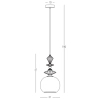 Ceramiczna wisząca lampa 22079 szkło opalowe do przedpokoju mosiądz