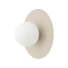 Ścienna lampa okrągła SATURN biała beżowa kulista 1xG9 szklana do salonu 12595