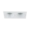 Sufitowa lampa PRISMA biała podwójna wpuszczana 2xGU10 IP65 10580