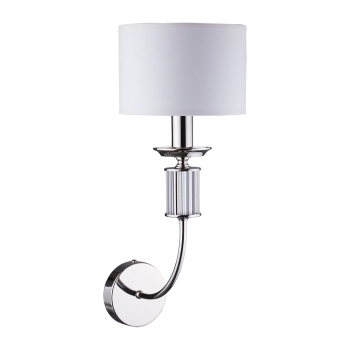 Naścienna lampa abażurowa Cero CER-K-1 (N) do jadalni nikiel biała