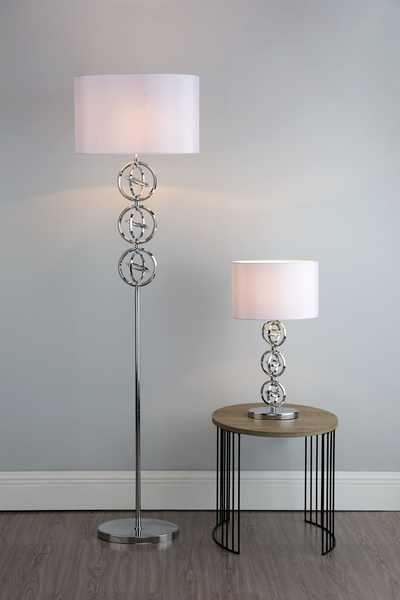 Lampa podłogowa Innsbruck INN4950 Dar Lighting pierścienie metalowe chrom