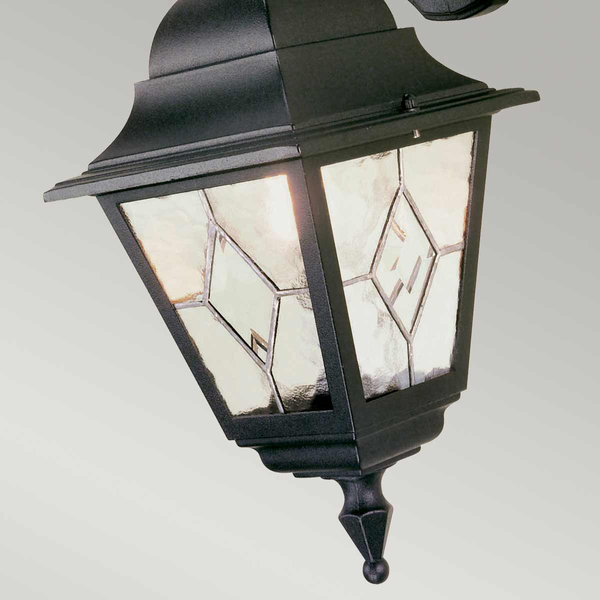 Kinkiet zewnętrzny wiszący Norfolk NR2-BLK Elstead lampion szklany czarny