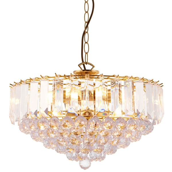 Kryształowa lampa wisząca FARGO-18BP Endon glamour łańcuch mosiądz