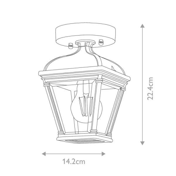 Ogrodowy plafon Bayview BAYVIEW-PORCH-BK metalowy IP44 czarny