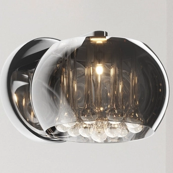 Kinkiet LAMPA ścienna CRYSTAL W0076-01D-F4FZ Zumaline szklana OPRAWA glamour z kryształkami chrom