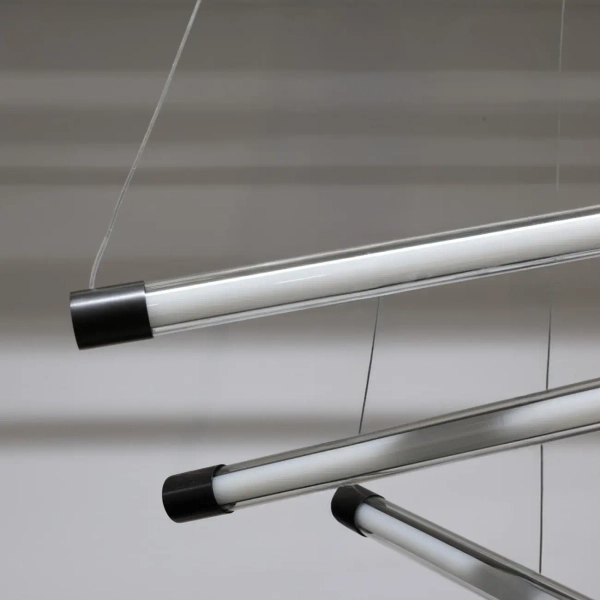 Geometryczna lampa wisząca 6-punktowy PALOS LED 57W 3000K AZ6778 aluminiowa czarna
