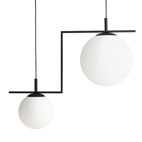 Lampa wisząca ZAC 1038H1_2 Aldex salonowy zwis szklany czarny