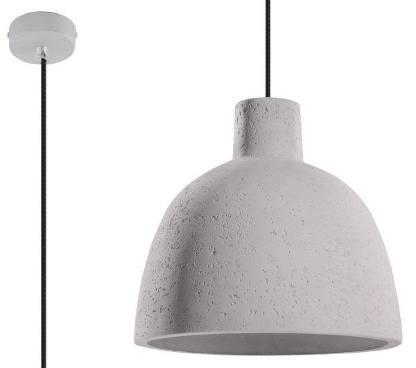 Betonowa LAMPA wisząca SL.0281 kopuła OPRAWA zwis beton szary