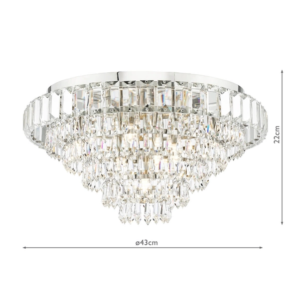 Kryształowa lampa sufitowa Osborne OSB5038-EH Dar Lighting pałacowa do pokoju srebrna