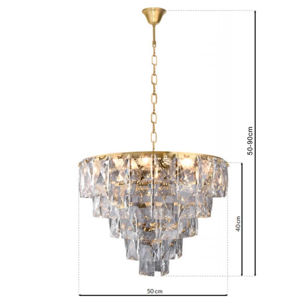 Żyrandol Chelsea ML6002 Milagro na łańcuchu kryształowa do salonu złoty