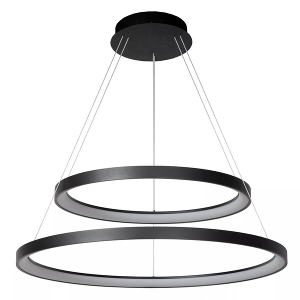 Czarna lampa wisząca Vidal rings LED 92W 2700K zwis do jadalni