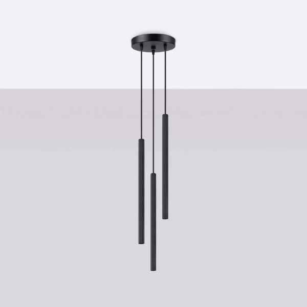 Lampa kaskadowa zwisająca Arche SL.1341 Sollux sople do jadalni czarna