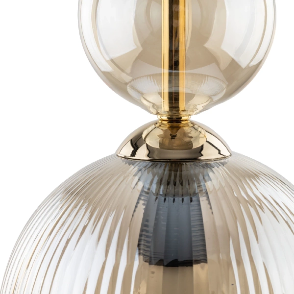 Glamour zwisająca lampa Sophia Cognac 11040 ryflowana brązowy