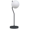 Stojąca LAMPKA biurkowa CARIMI TB-3300-1-BK Italux loftowa LAMPA stołowa szklana kula grafitowa biała