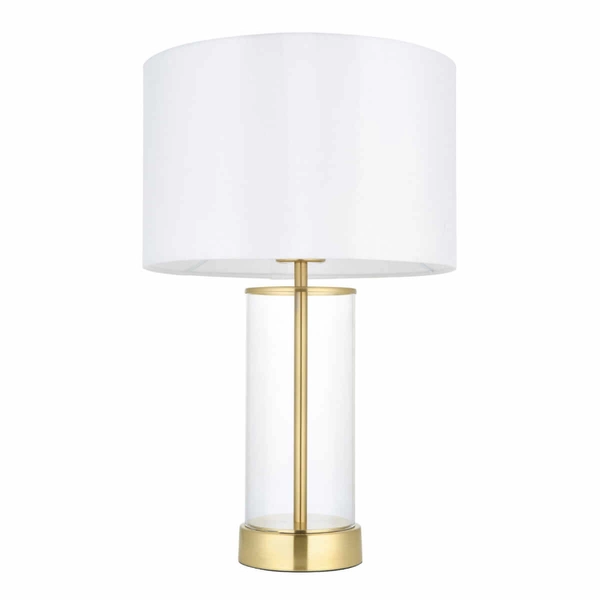 Klasyczna lampa stołowa Lessina 98810 Endon biała transparentna złota