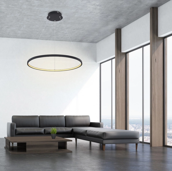 LAMPA wisząca RALPH 67192-29B Globo metalowa OPRAWA okrągła LED 29W 3000K zwis czarny