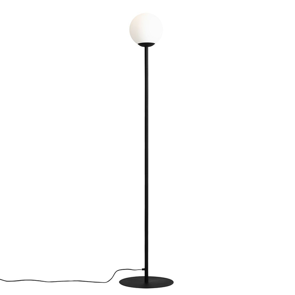 Minimalistyczna lampa Pinne 1080A1 Aldex stojąca kula podłogowa czarna