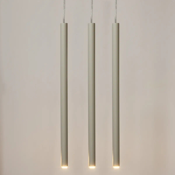 Wisząca lampa potrójna Sopel 3 41452 do salonu tubki szare beżowe