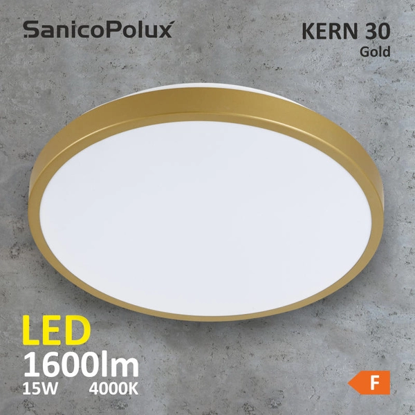 Sufitowa lampa złota KERN 318725 okrągły plafon LED 15W 4000K