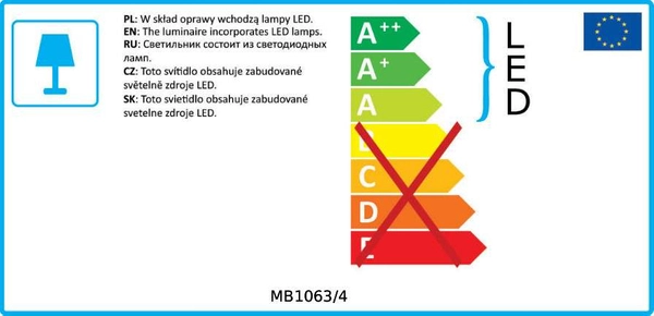 LAMPA ścienna KENDRA MB1063/4 Italux metalowa OPRAWA 4-punktowy kinkiet LED 20W 3000K pierścienie na listwie białe
