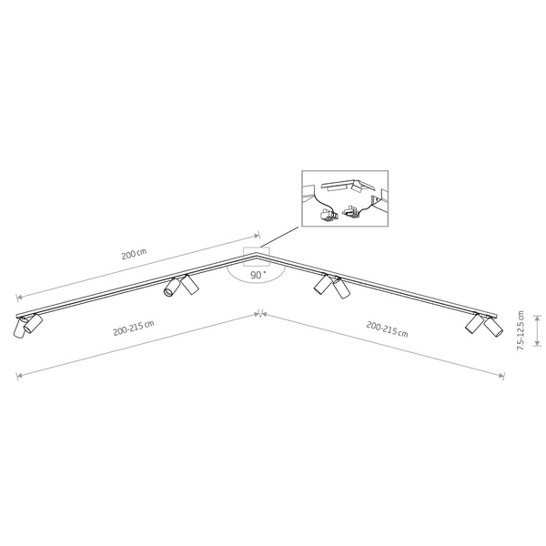 Sufitowy plafon nowoczesny Mono 7753 metalowa do jadalni biała