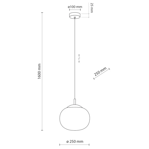 Sypialniana lampa wisząca VIBE 4759 szklana kula czarny biały
