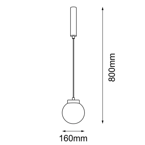 Sypialniana lampa wisząca iO 5073 kulista czarny biały
