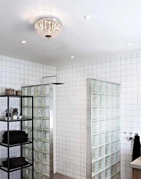 Glamour lampa sufitowa Estelle okrągła do pokoju chrom