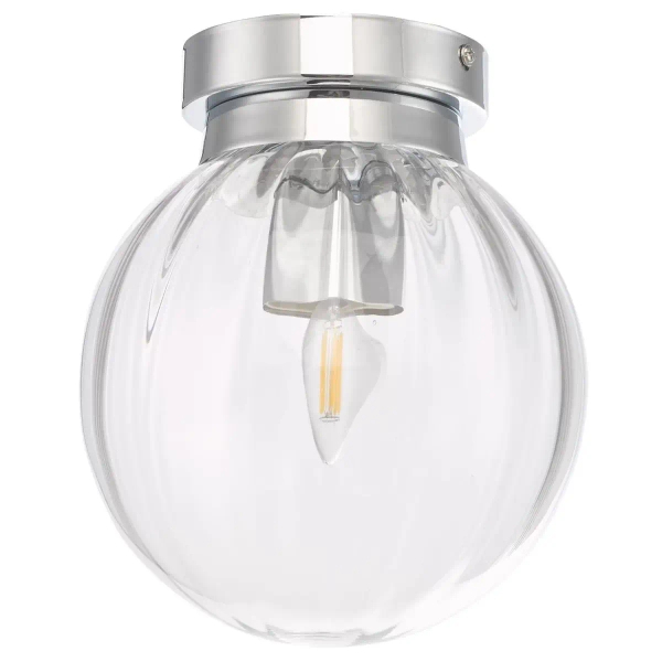 Minimalistyczny plafon Kavi KAV0150 szklany kula IP44 chrom