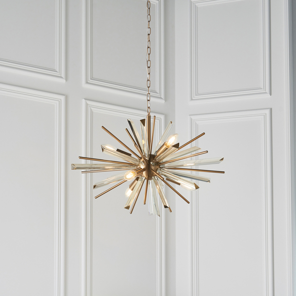 Lampa zwisowa na łańcuchu L&-181936 Light& gwiazda hampton mosiądz