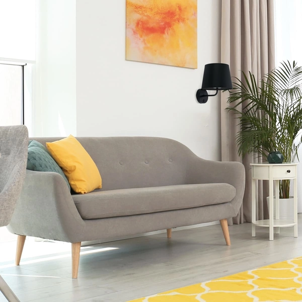 Kinkiet z włącznikiem Maja 1884 TK Lighting z abażurem nad łóżko czarny