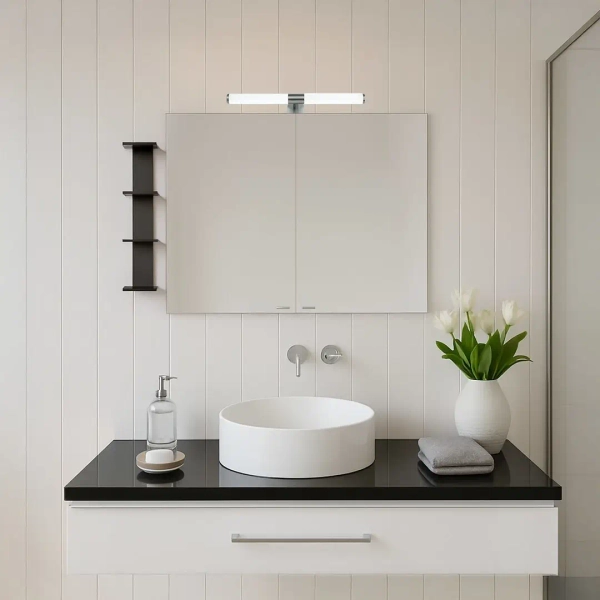 Podłużny kinkiet nad lustro Apa ML2251 LED 6W 4000K IP44 chrom