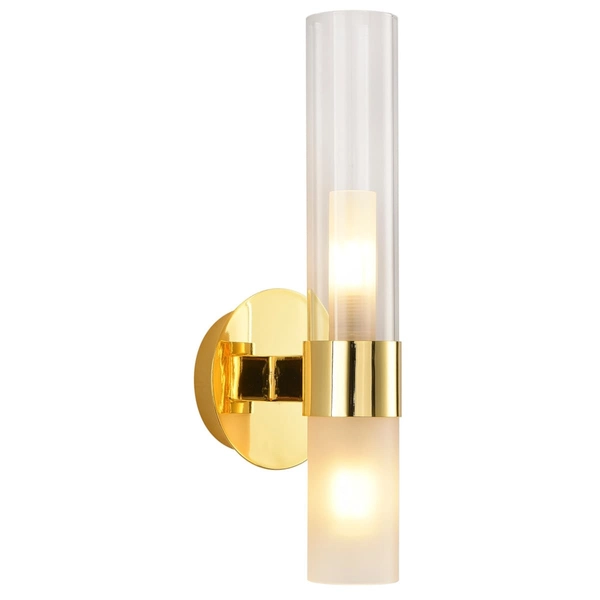 Lampa ścienna tuba Candela DN1505-1 gold Step szklana złota