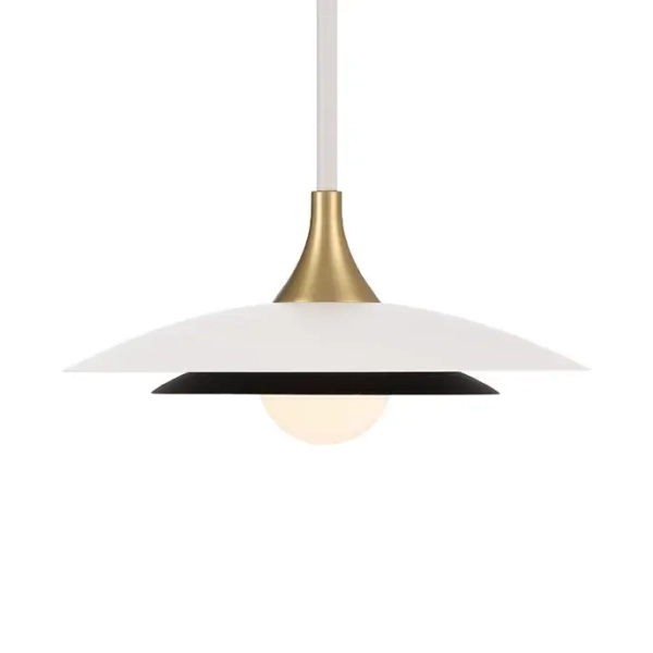 Wisząca lampa Welsh QN-WELSH-P-WHT LED 15W 3000K dyski złote białe