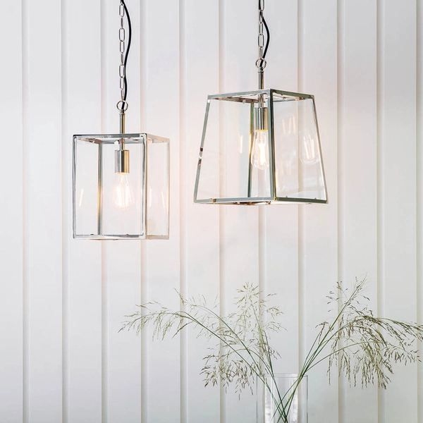 Wisząca lampa szklana Hurst 76225 na łańcuchu nad stół szara